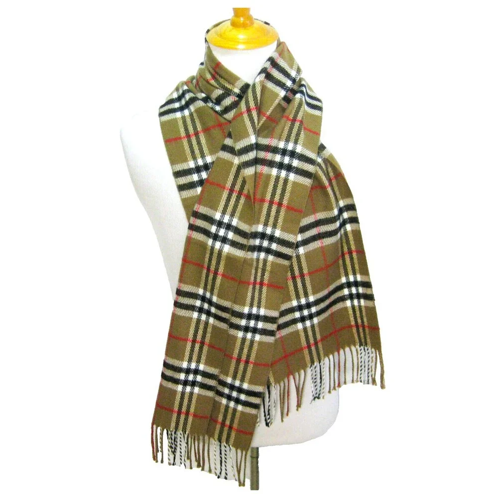 NOVA CHECK Men's Scarf (61 inch x 12 inch) Soft & Warm with Fringe
